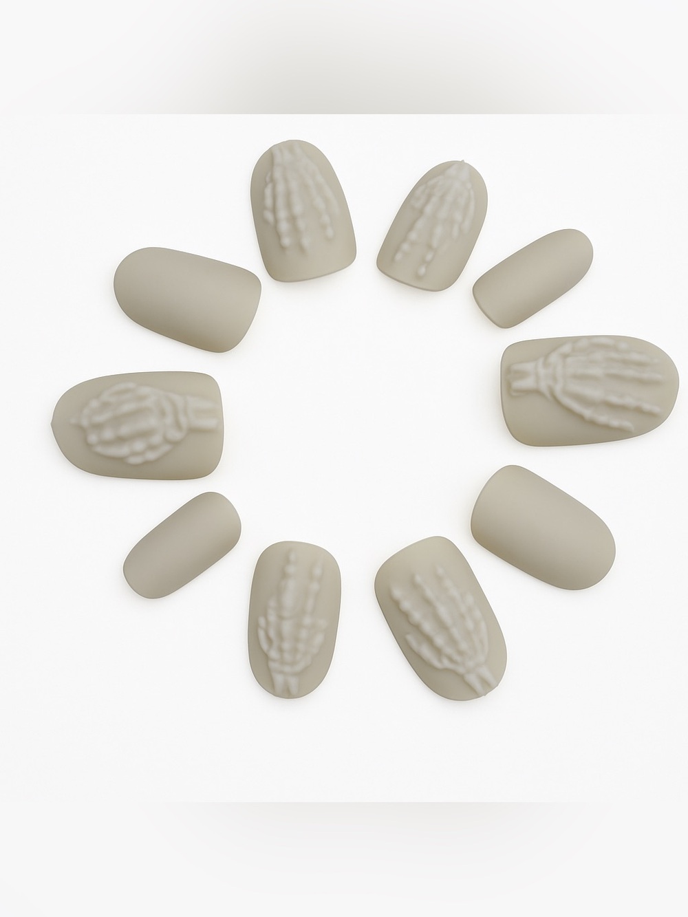 White Skelton: Press-On Nails